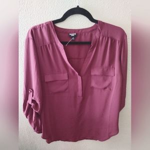 Torrid burgundy work wear blouse